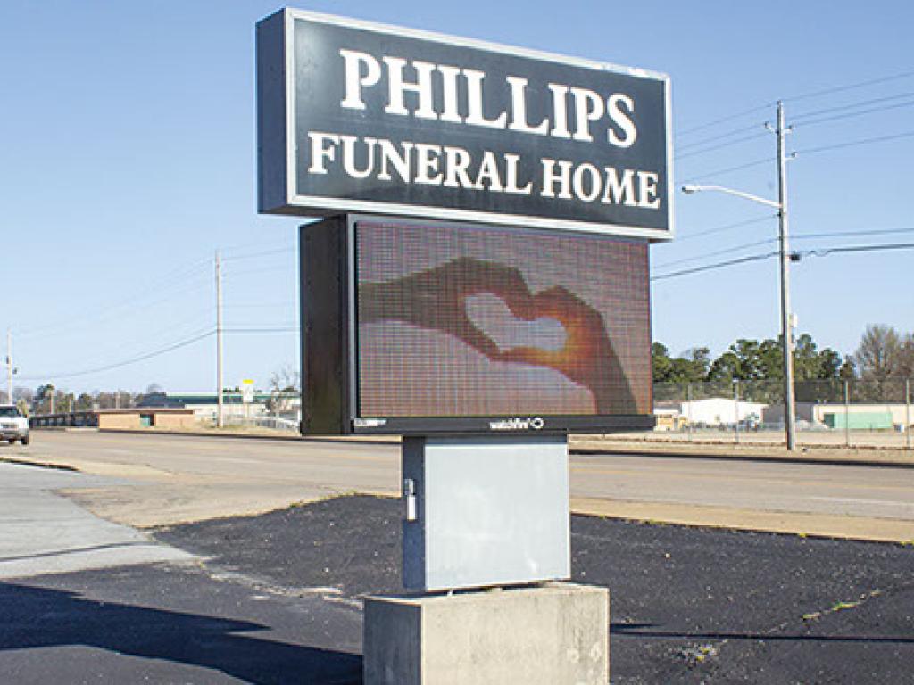 Phillip's Funeral Home LED monument sign